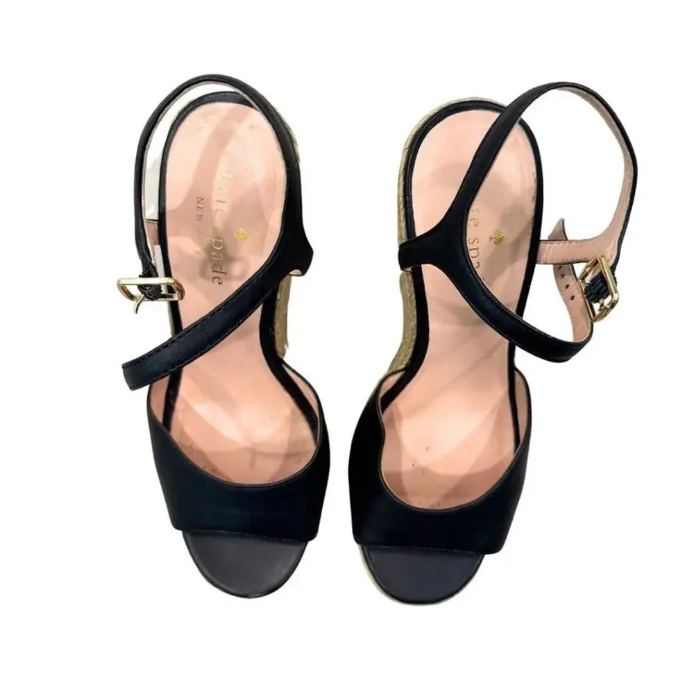 Kate Spade New York Leather Espadrilles Navy 6.5